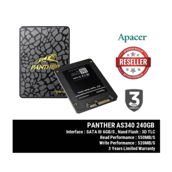 Apacer AS340 Panther 240GB 2.5" SATA III SSD Price in Bangladesh