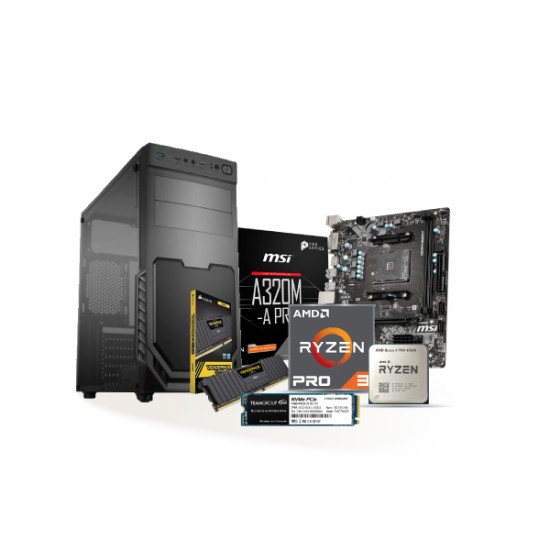AMD RYZEN 3 PRO 4350G Budget PC Bundle Combo